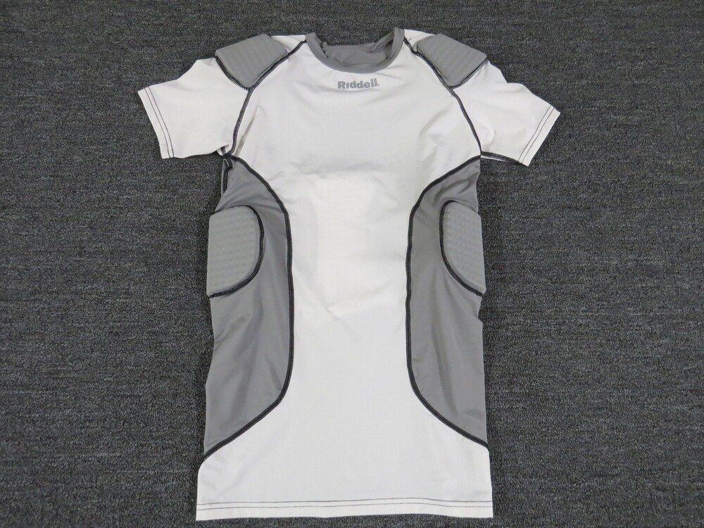 Riddell Power Padded Shirt Adult Large Short Sleeve Gray Crew Neck Pullover